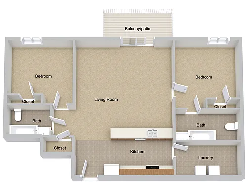 Floor plan Two Bedroom