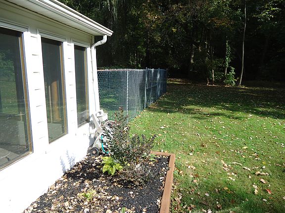 From porch looking at yard