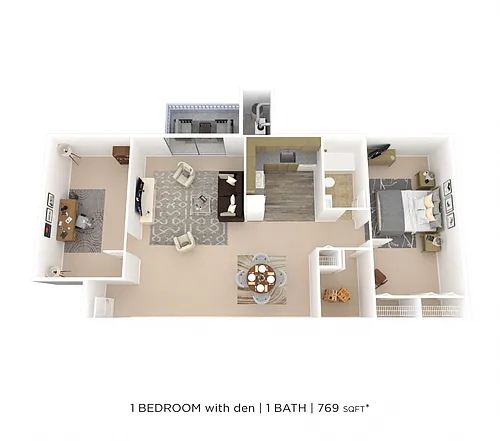 Floor plan One Bedroom w/ Den