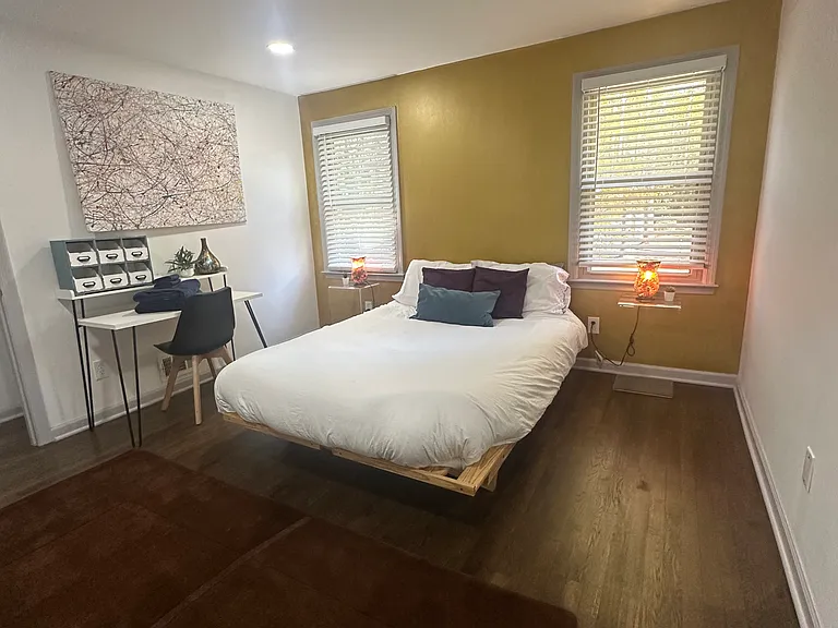 Comfortable upstairs full bedroom, ideal for work-from-home or restful sleep