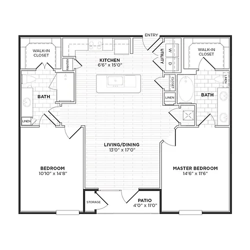 Floor plan B1 - Two Bedroom