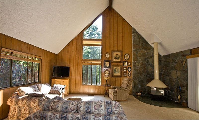 Living Room with Cathedral Ceiling