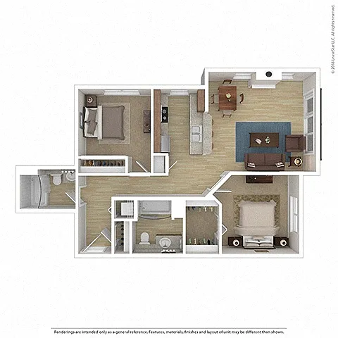 Floor plan 2 Bed 2 Bath B5