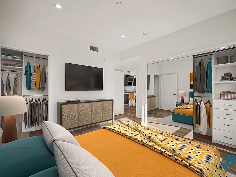 Bedroom with a Multiple Closets with Built-In Organizers, Recessed Lighting, and Vinyl Flooring - Ash Floor Plan
