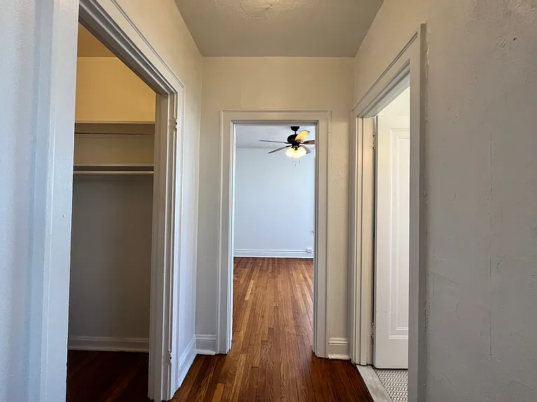 Hallway between rooms.