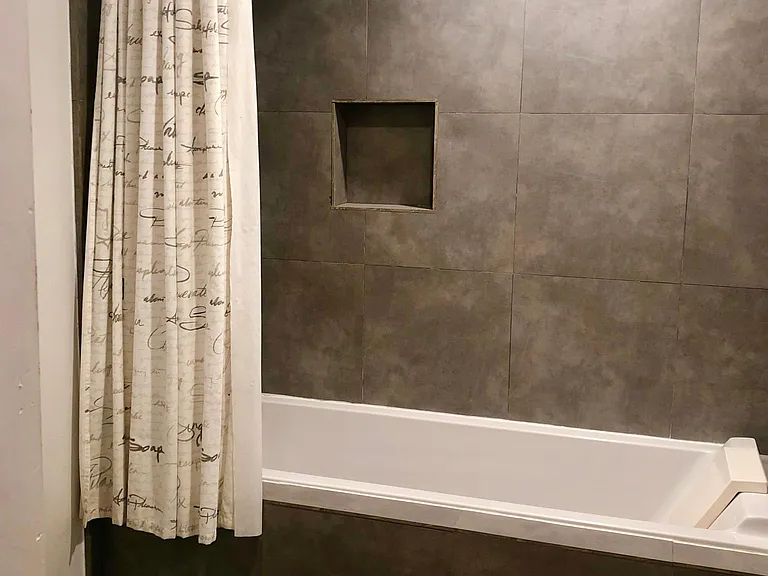 large shower with rain shower head