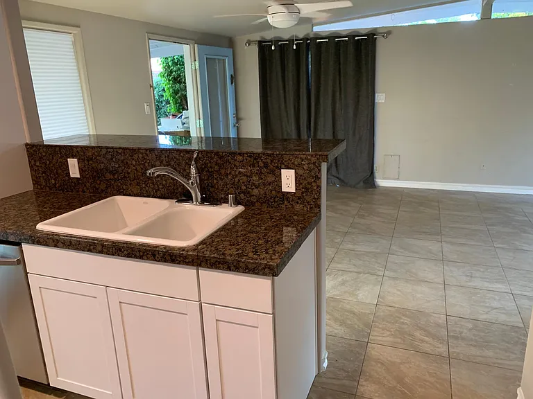 Kitchen-New bar facing into living room