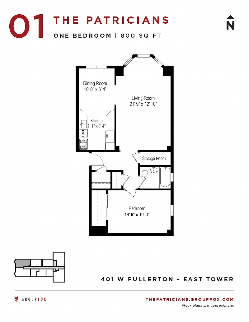 Floor plan One Bedroom