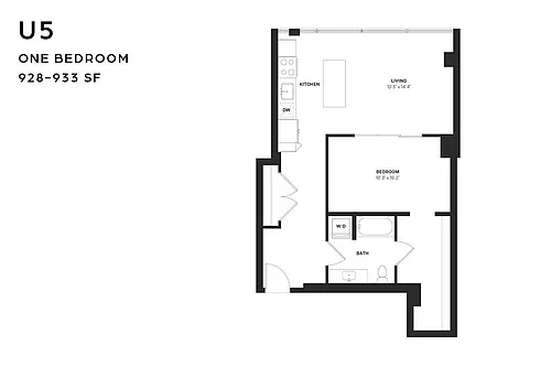 Floor plan U5 One Bedroom