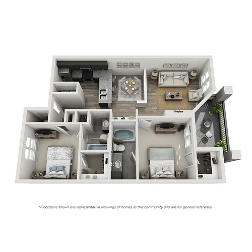 Floor plan 2 Bedroom Deluxe