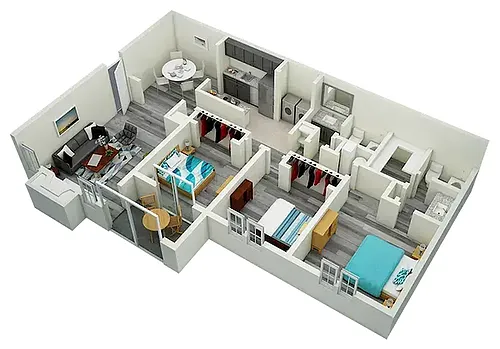 Floor plan Vetra Research Park Three Bedroom