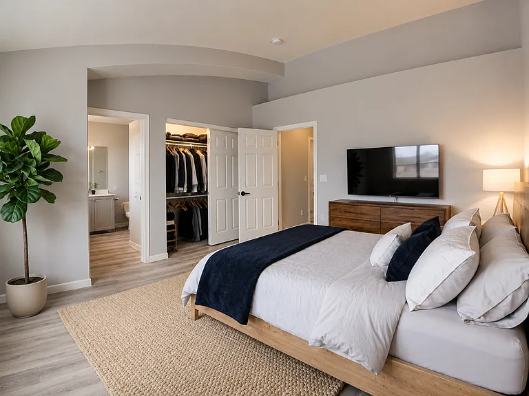 Guest Bedroom
1 closets & connected bathroom