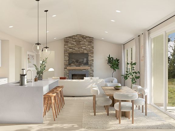 Vaulted ceiling in main living area