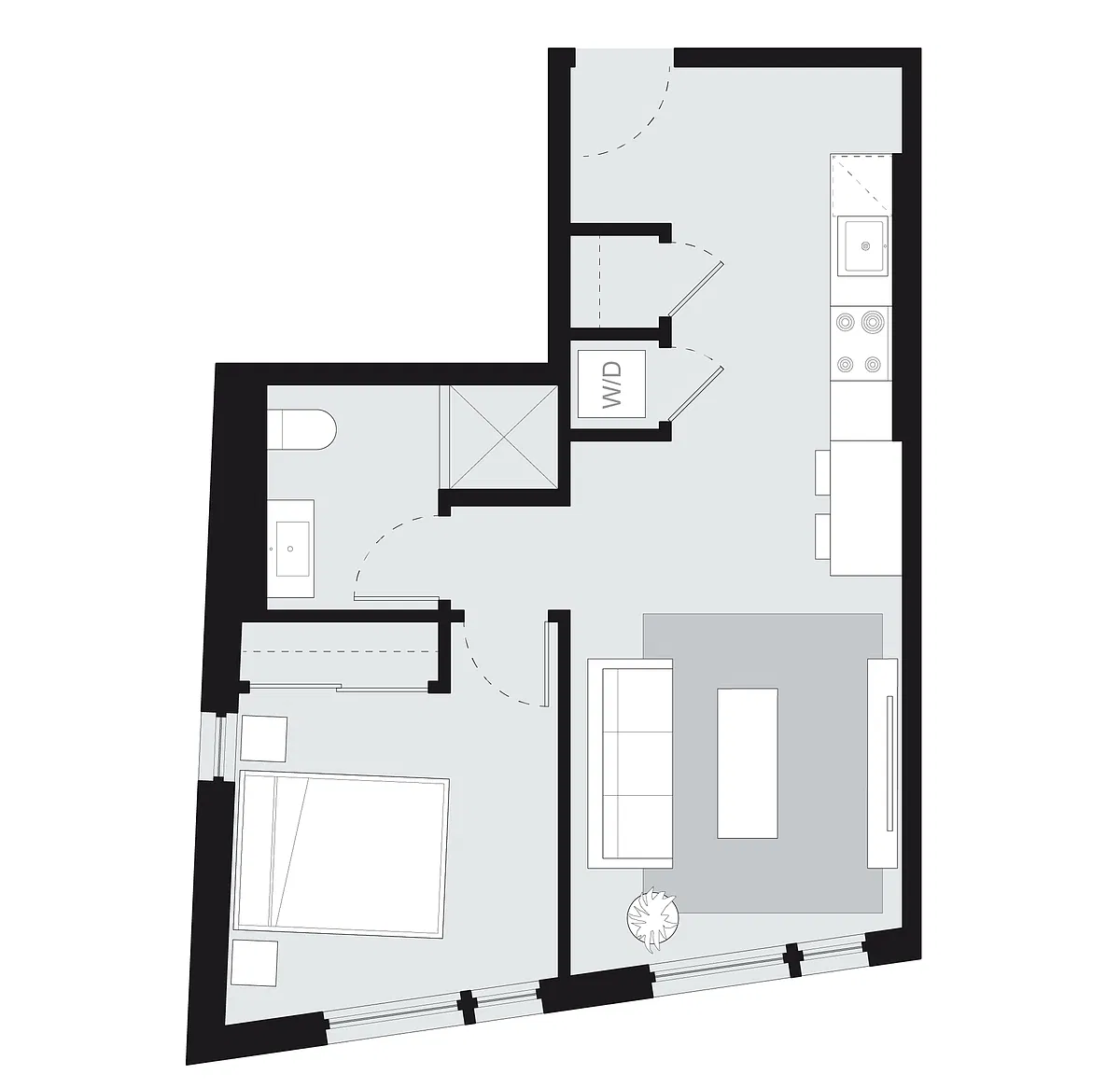 Floor plan One Bedroom Style C