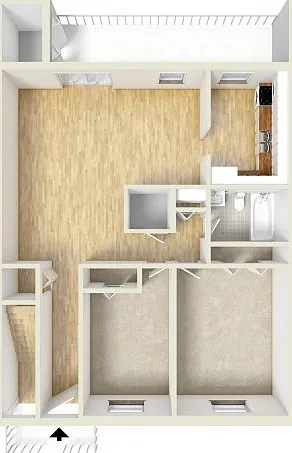 Two bedroom downstairs floor plan Two bedroom downstairs floor plan