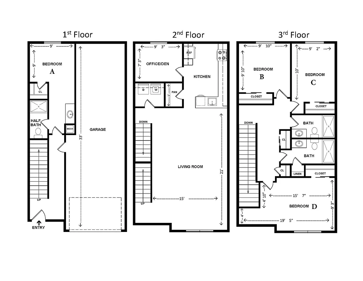 Floor plan Individual Bed - Four Bedroom