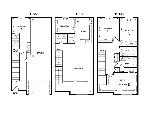 Floor plan Individual Bed - Four Bedroom