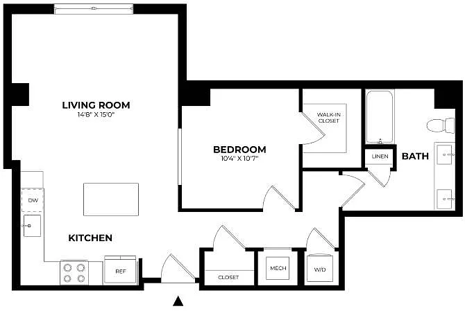 Floor plan 1 Bed/1 Bath-A5