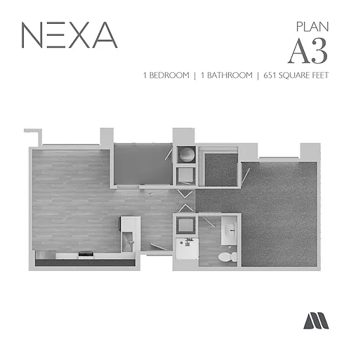 Floor plan 1 Bed/1 Bath