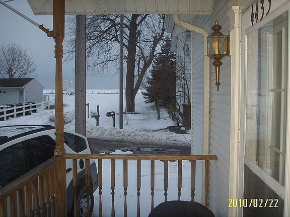 view of lake Erie from front porch looking East