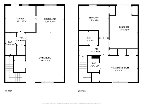 Floor plan 3 Bedroom / 2 Bathroom Townhome