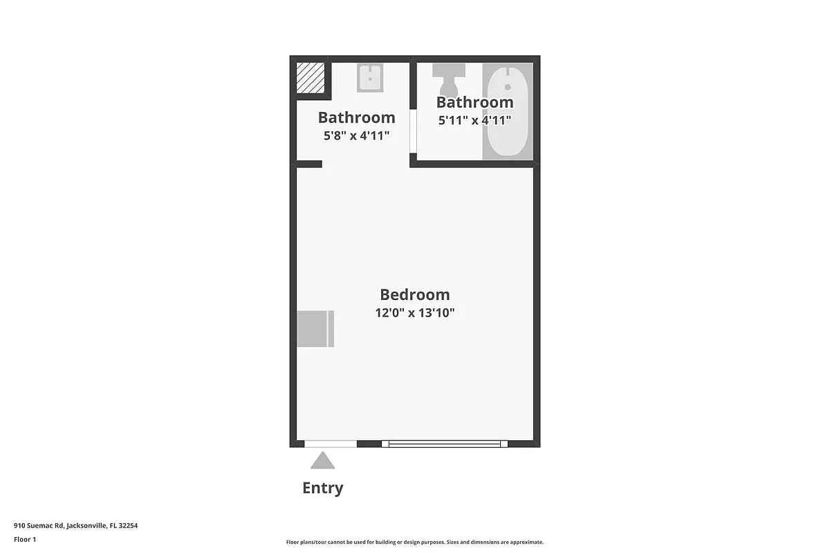Floor plan Single Room - Non-Smoking