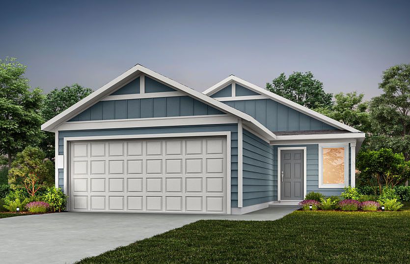 The Kemp, a one-story home design with 2-car garage, Exterior HC103