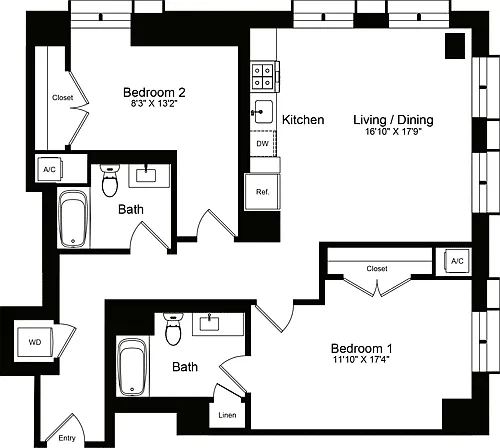Floor plan 2 Bedroom C