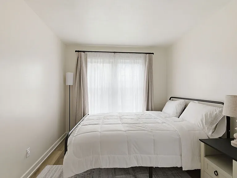 One of two bedrooms on the main level