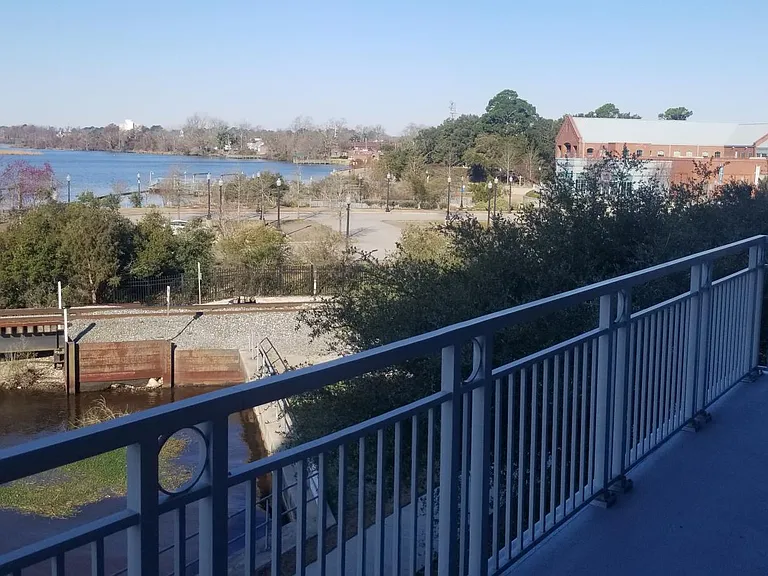 View from balcony looking towards North Carolina History Center at Tryon Palace and Lawson Creek.