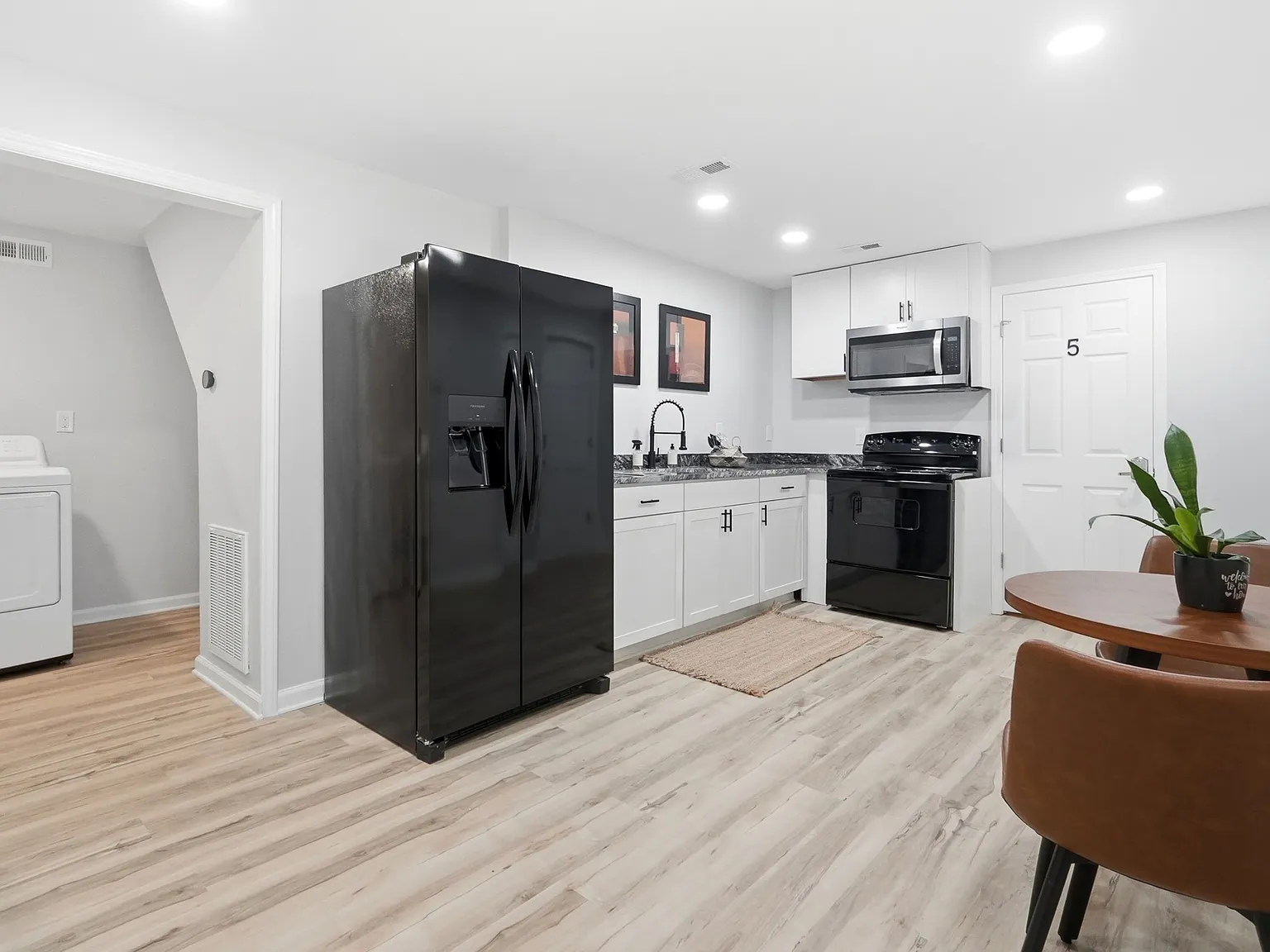 Shared kitchen with full-size appliances and convenient meal-prep space.