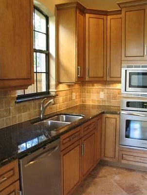 Kitchen Includes Convenient Wall Oven and Built-In Microwave Oven
