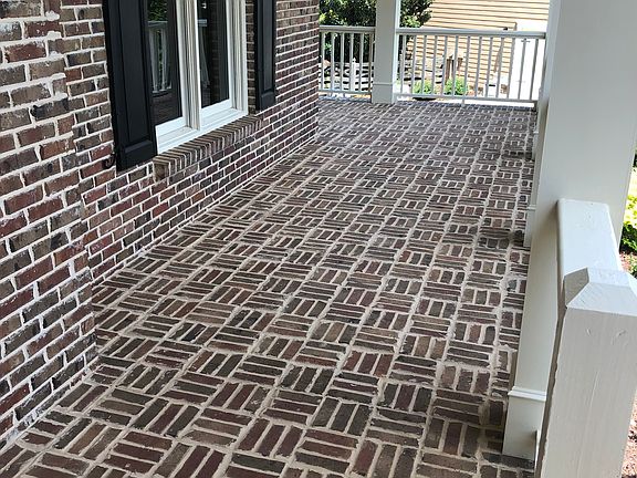 Huge brick front porch