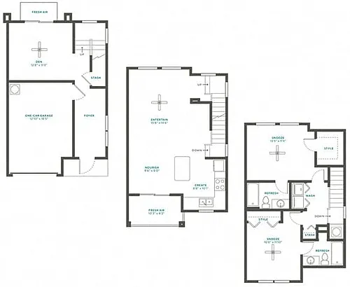 Floor plan 2G Den Townhome Renovation 2