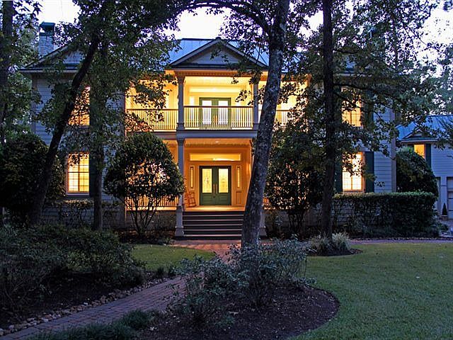 Evening view of front elevation