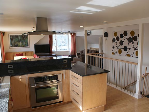 View from kitchen into main living area