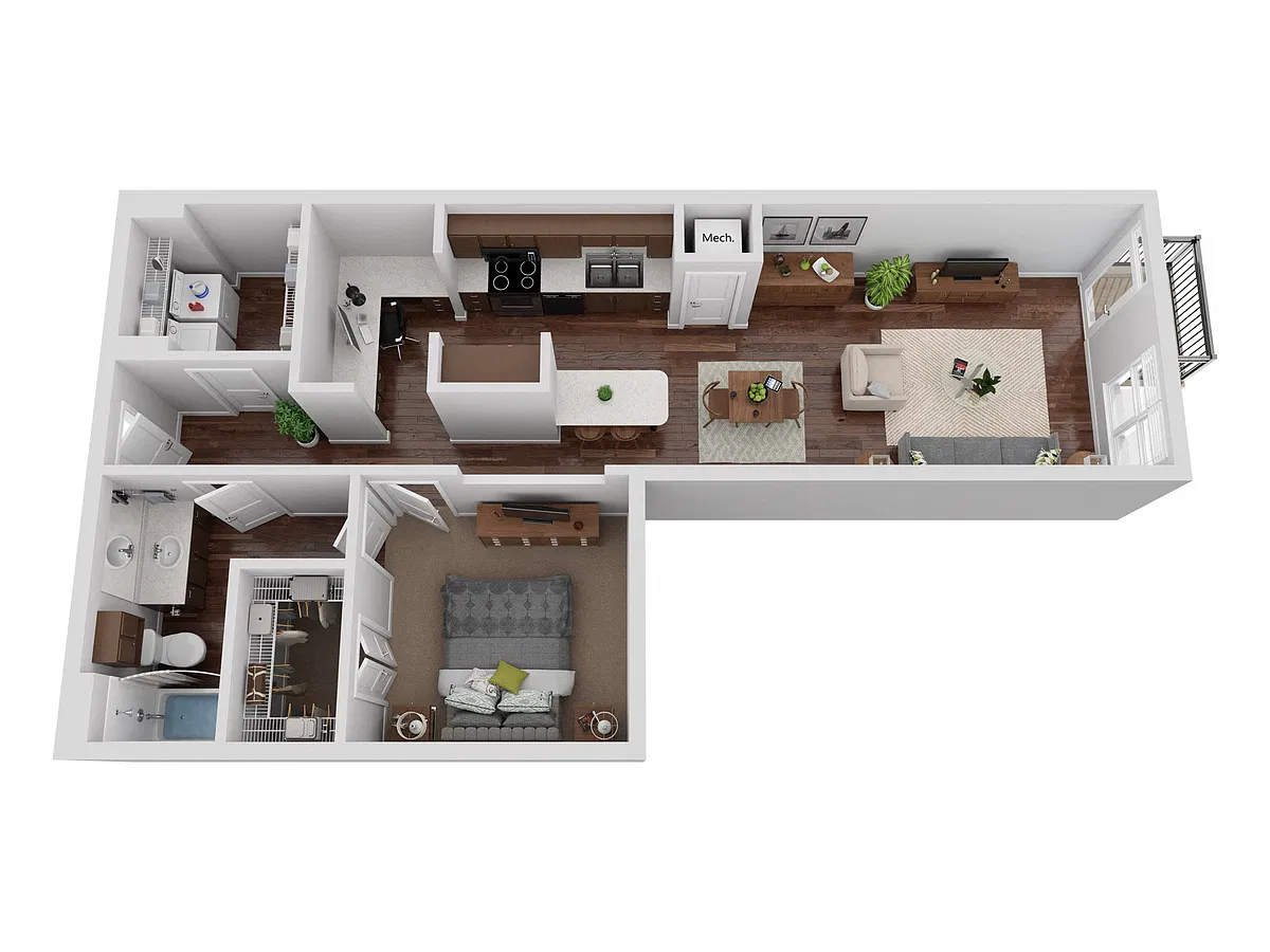Floor plan One Bedroom A1