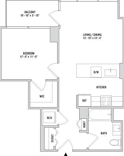 One Bedroom A02.1 - 686 Sq. Ft. - Floors 3-4 One Bedroom A02.1 - 686 Sq. Ft. - Floors 3-4