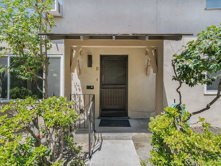 Each apartment has a covered entry
