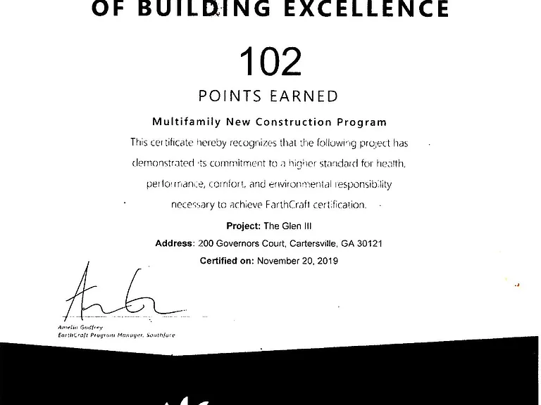 Certified EarthCraft homes- Energy Efficient Units