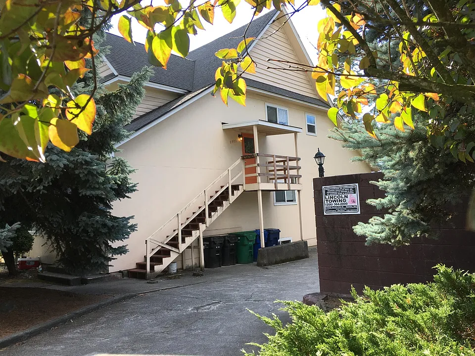 Exterior showing entrance to off street parking