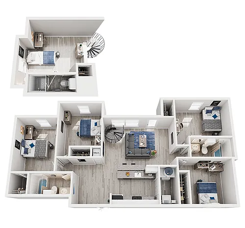 Floor plan 4 Bed x 3 Bath Loft