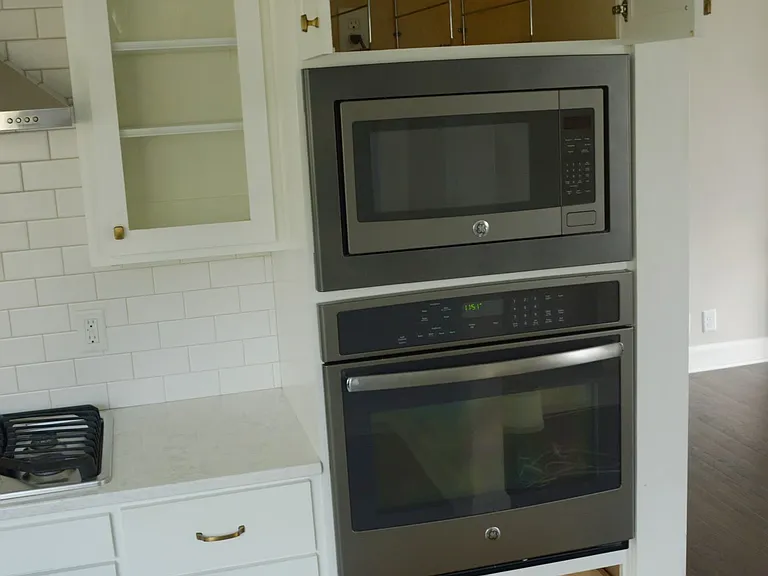 Cabinets around wall oven