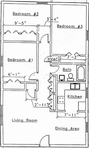 Floor plan Three Bedroom