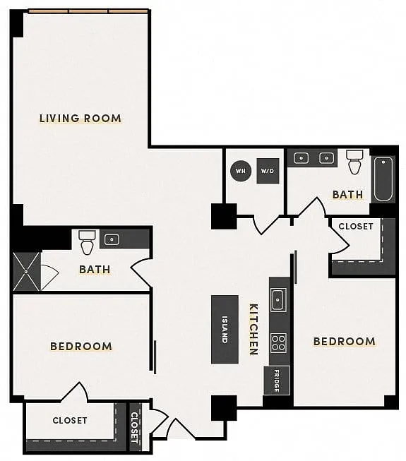 Floor plan 2 Bed B (Alt 1)