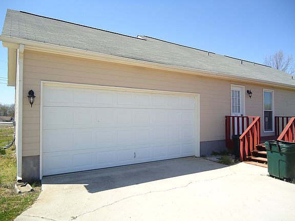 Garage and back door.