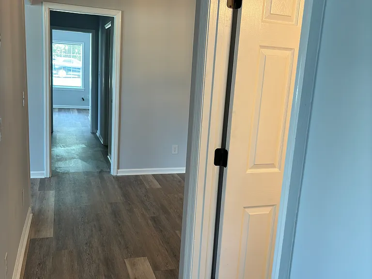 Hallway view from bedrooms 2 and 3