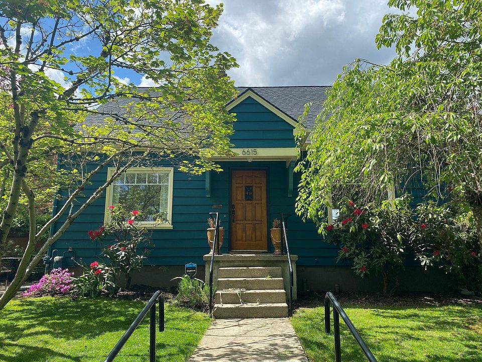 Front exterior in spring