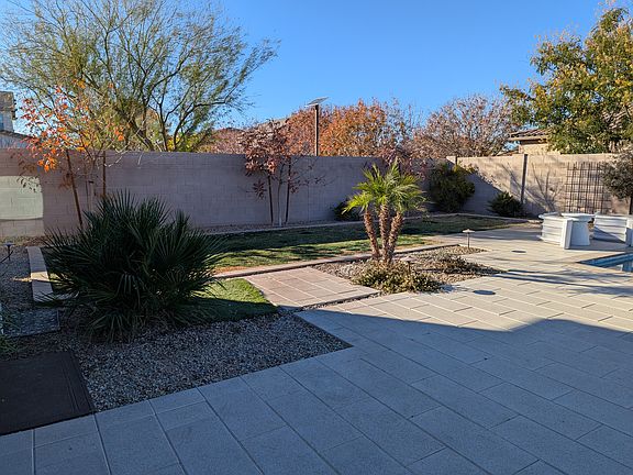 Custom back yard with real grass