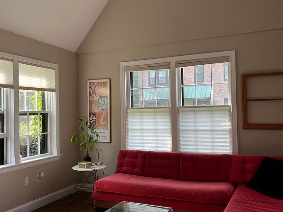 Living room view of cathedral celing